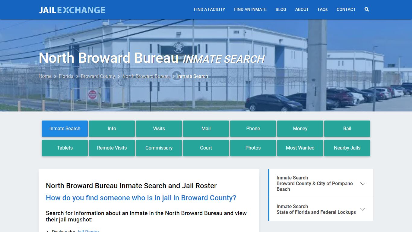 Inmate Search: Roster & Mugshots - North Broward Bureau, FL - Jail Exchange